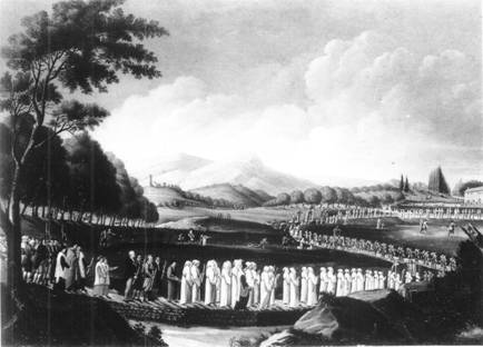Procession de pénitents au XVIII°